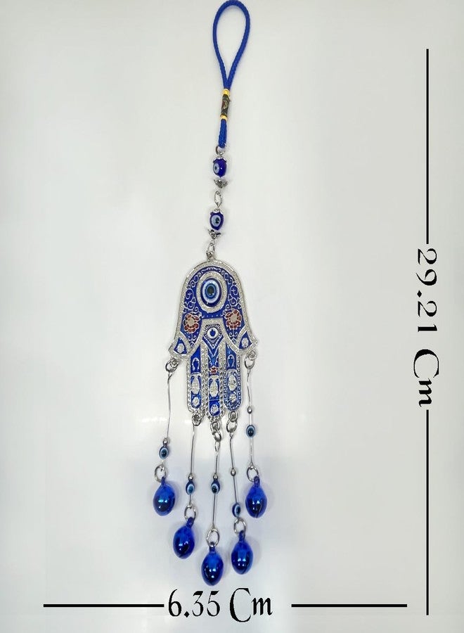 DT DECTONE Lucky Hamsa Hand Evil Eye Wind Chime Evil Eye for Home & Door.Blue Nazar Hamsa - Image 2